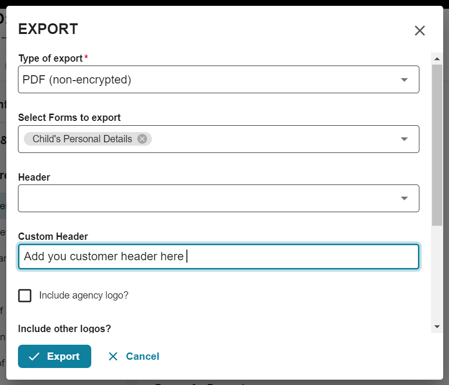 A screenshot of a export box
AI-generated content may be incorrect.